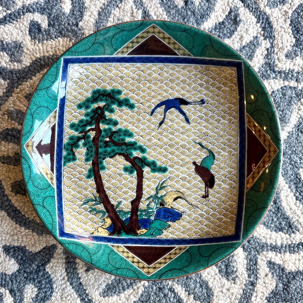Japanese Kutani Hand Painted Enamel Cabinet Plate